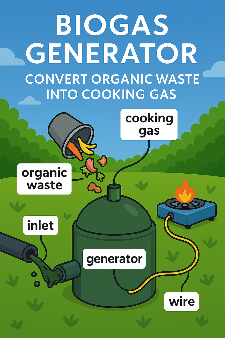 ⚙️ BIOGAS GENERATOR – CONVERT ORGANIC WASTE INTO COOKING GAS